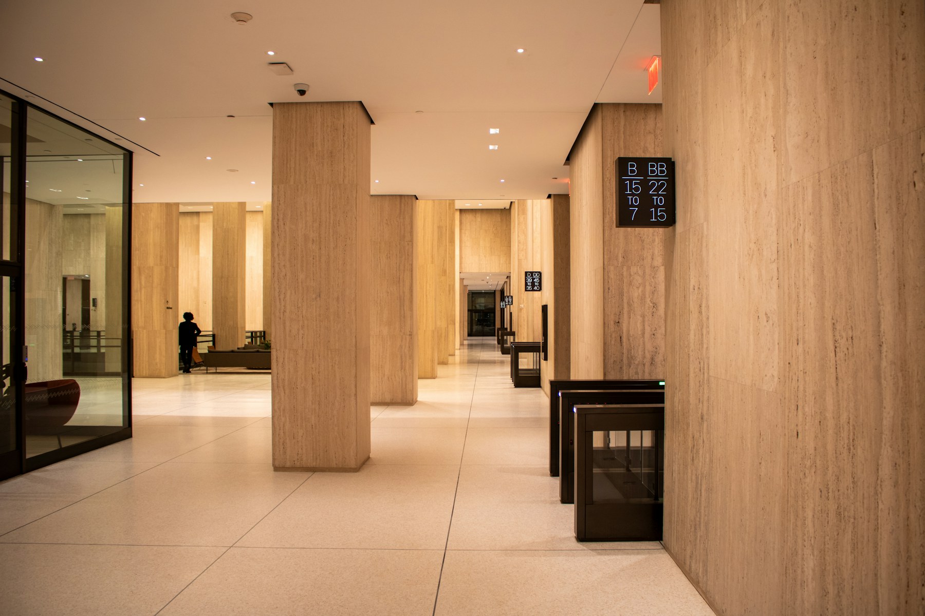 Premium residential lobby with controlled entry lanes